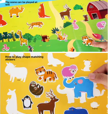 RedF Reusable Bubble Sticker Book for Kids - Multi-Themed Educational Learning Activities, Washable & Safe Toddler Stickers