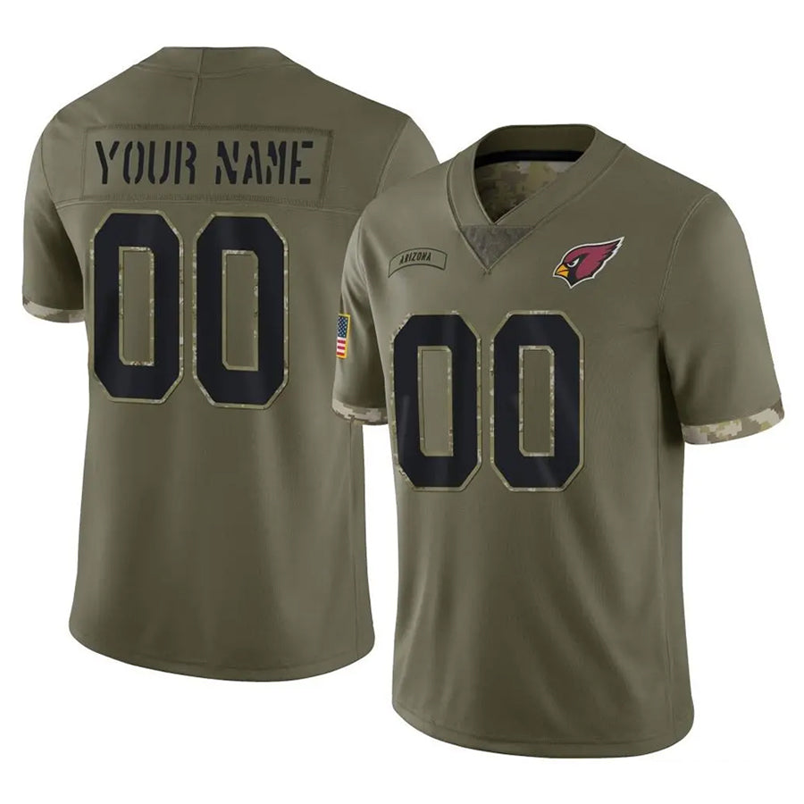 RedF Custom A.Cardinals Olive Salute To Service Limited Game Stitched Jerseys