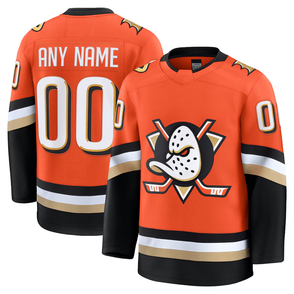 RedF Custom A.Ducks Orange Home Authentic Pro Jerseys