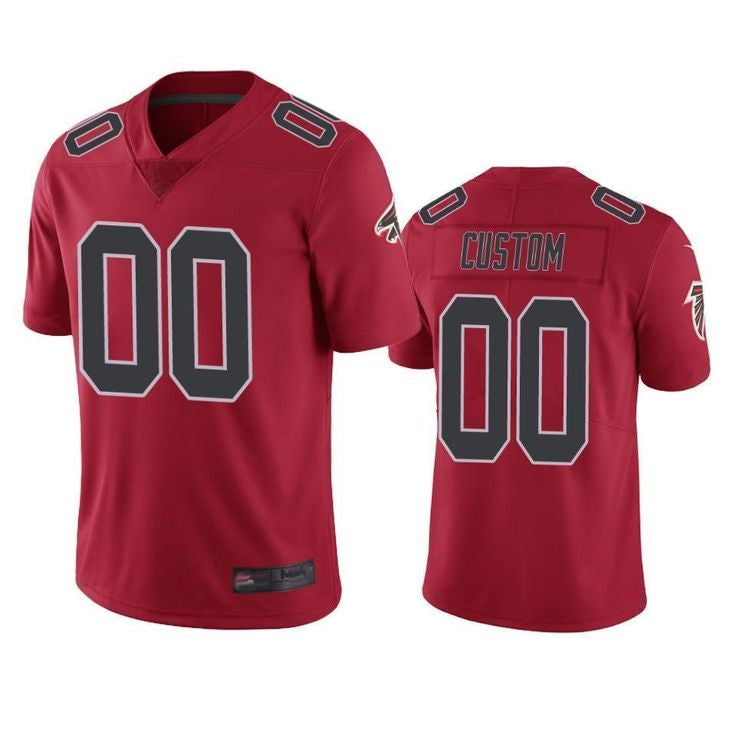 RedF Custom A.Falcons Red Color Rush Limited Stitched Jerseys
