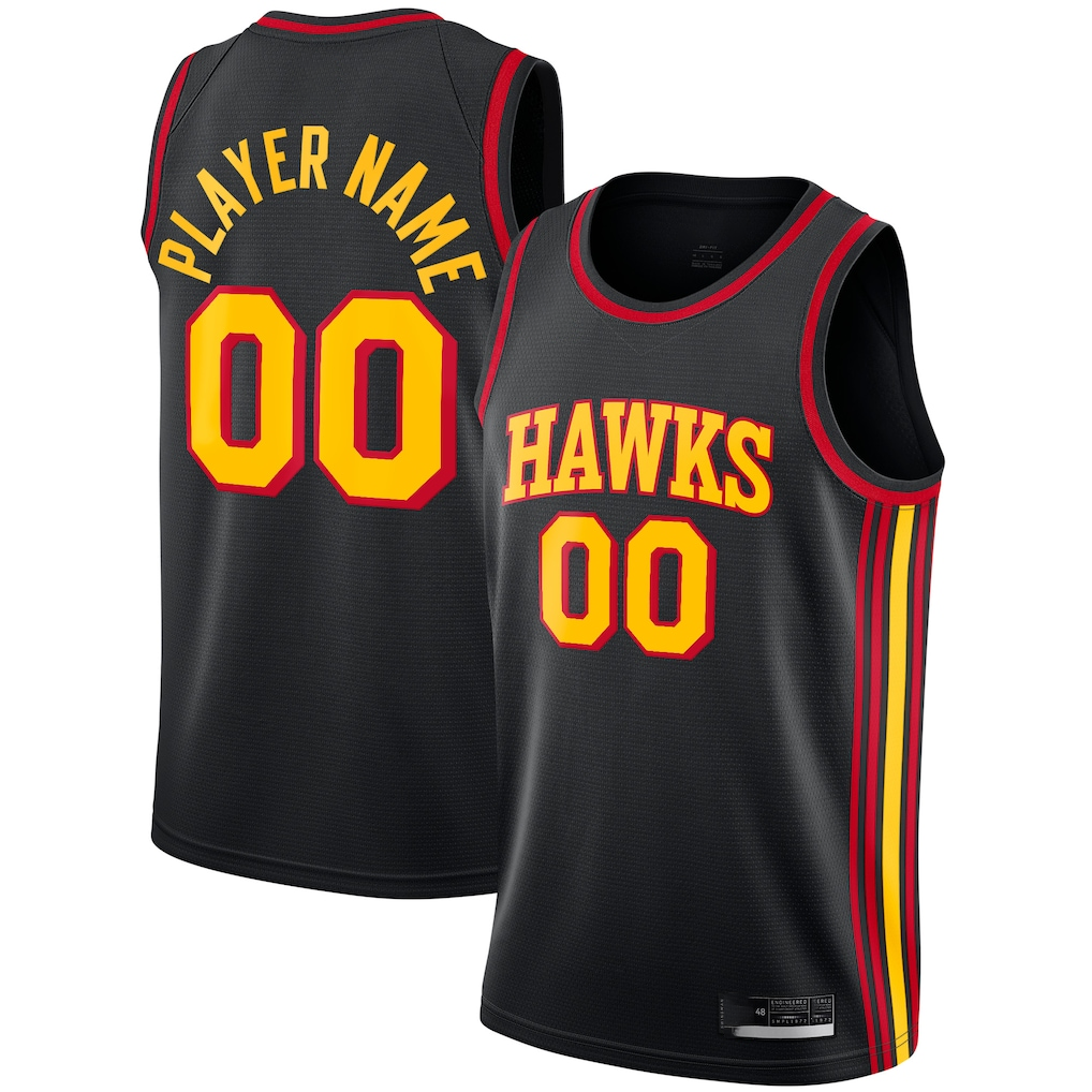 RedFS Custom A.Hawks  Black Swingman Jerseys - Statement Edition