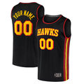 RedF Custom A.Hawks Black Fast Break Replica Jerseys - Statement Edition
