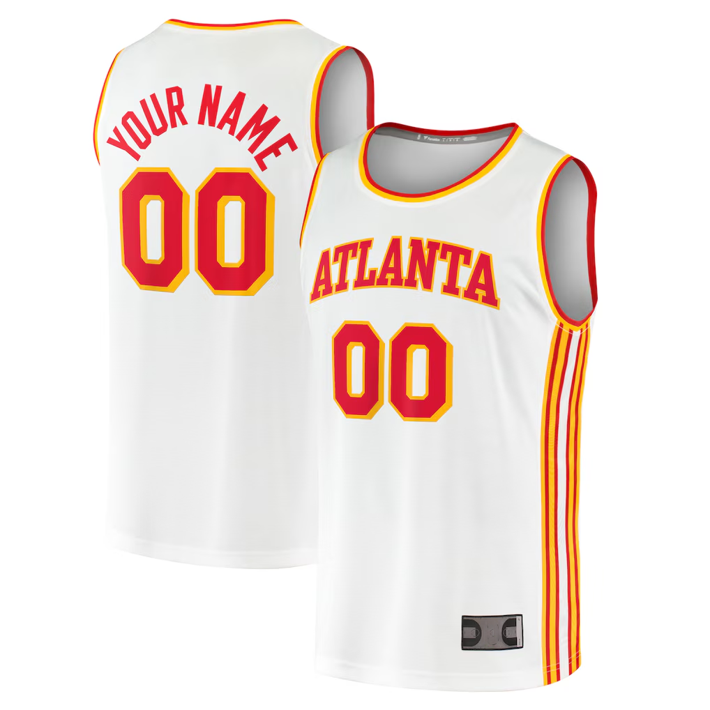 RedFS Custom A.Hawks White Fast Break Replica Jerseys - Association Edition