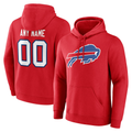 RedF Custom B.Bills Red Team Authentic Personalized Name & Number Hoodie Stitched Jerseys