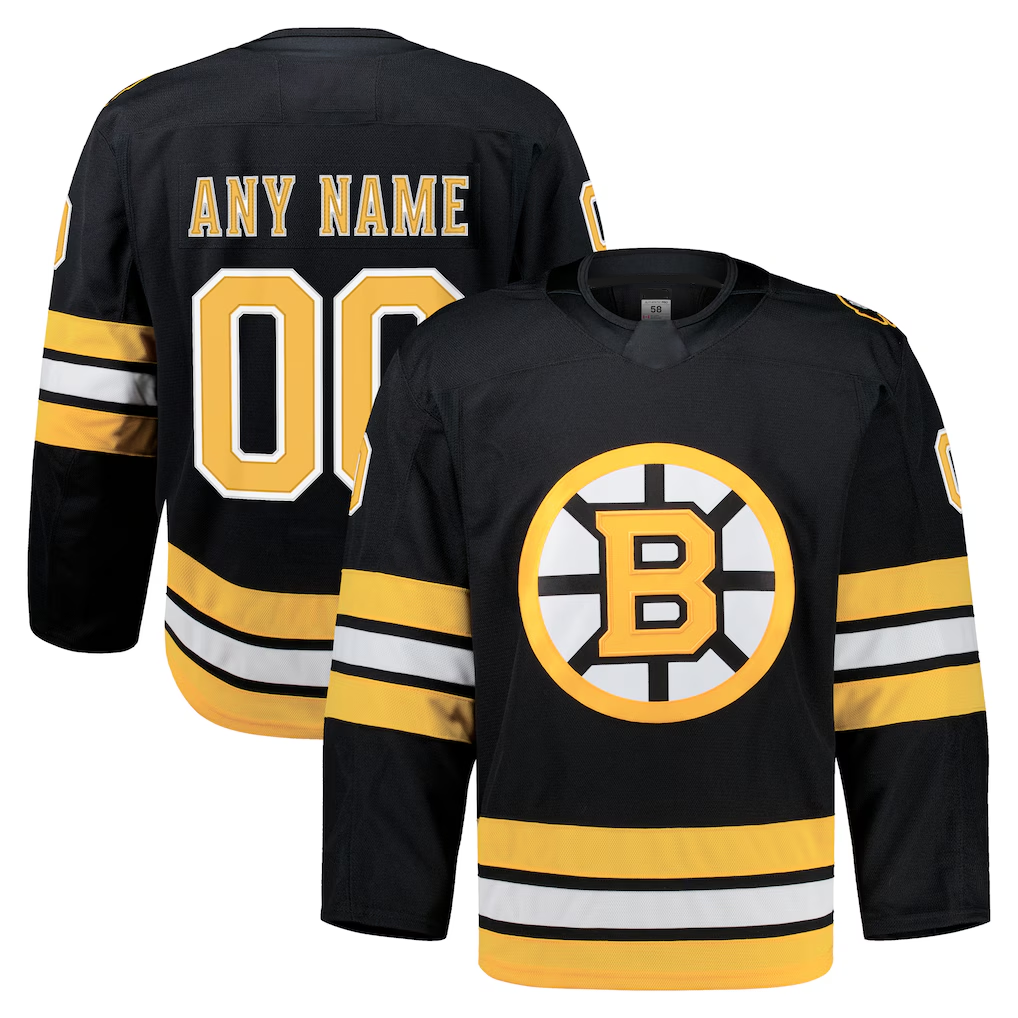 RedF Custom B.Bruins Black Home Authentic Pro Stitched Jerseys