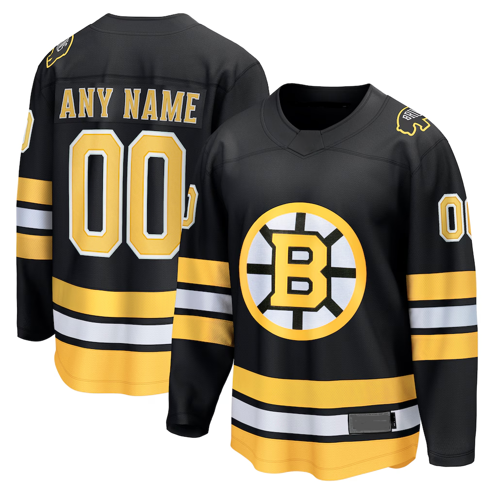 RedF Custom B.Bruins Black Home Breakaway Stitched Jerseys