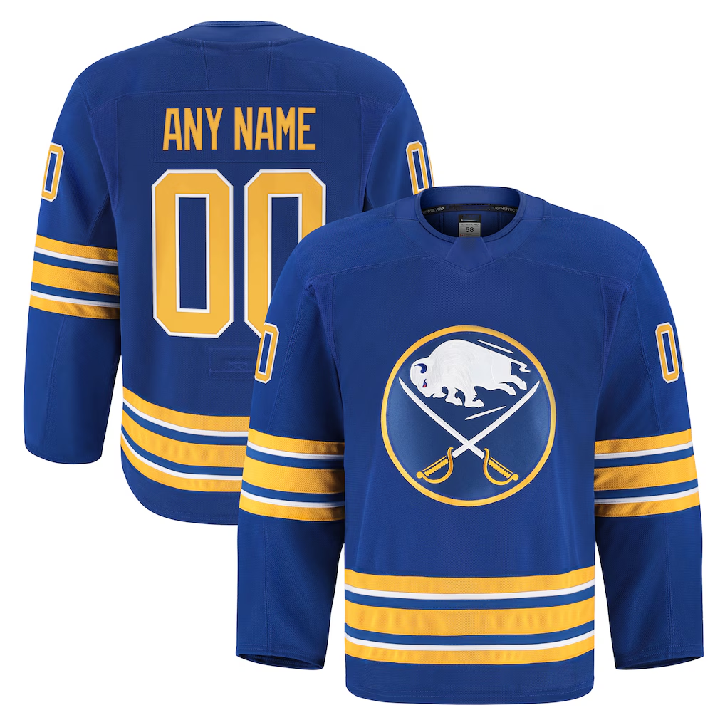 RedF Custom B.Sabres Royal Home Authentic Pro Stitched Jerseys
