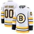 RedF Custom B.Bruins White Away Premium Stitched Jerseys