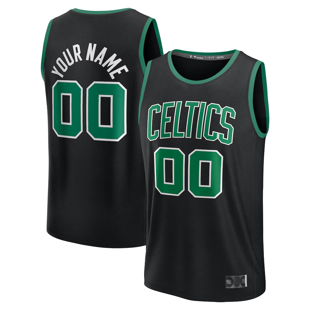 RedFS Custom B.Celtics Black Fast Break Jerseys - Statement Edition