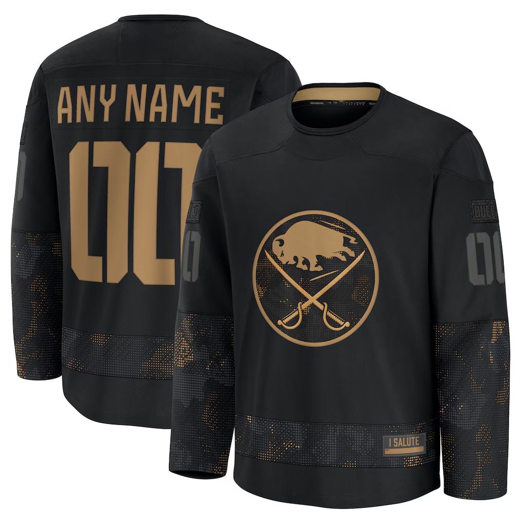 RedF Custom B.Sabres Black 2024 Military Appreciation Practice Stitched Jerseys