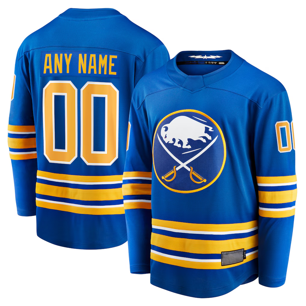 RedF Custom B.Sabres Royal Home Breakaway Stitched Jerseys