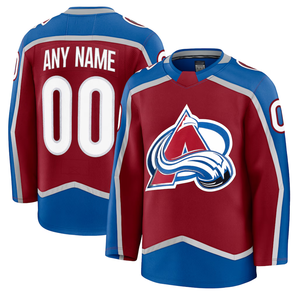 RedF Custom C.Avalanche Burgundy Home Premium Jerseys