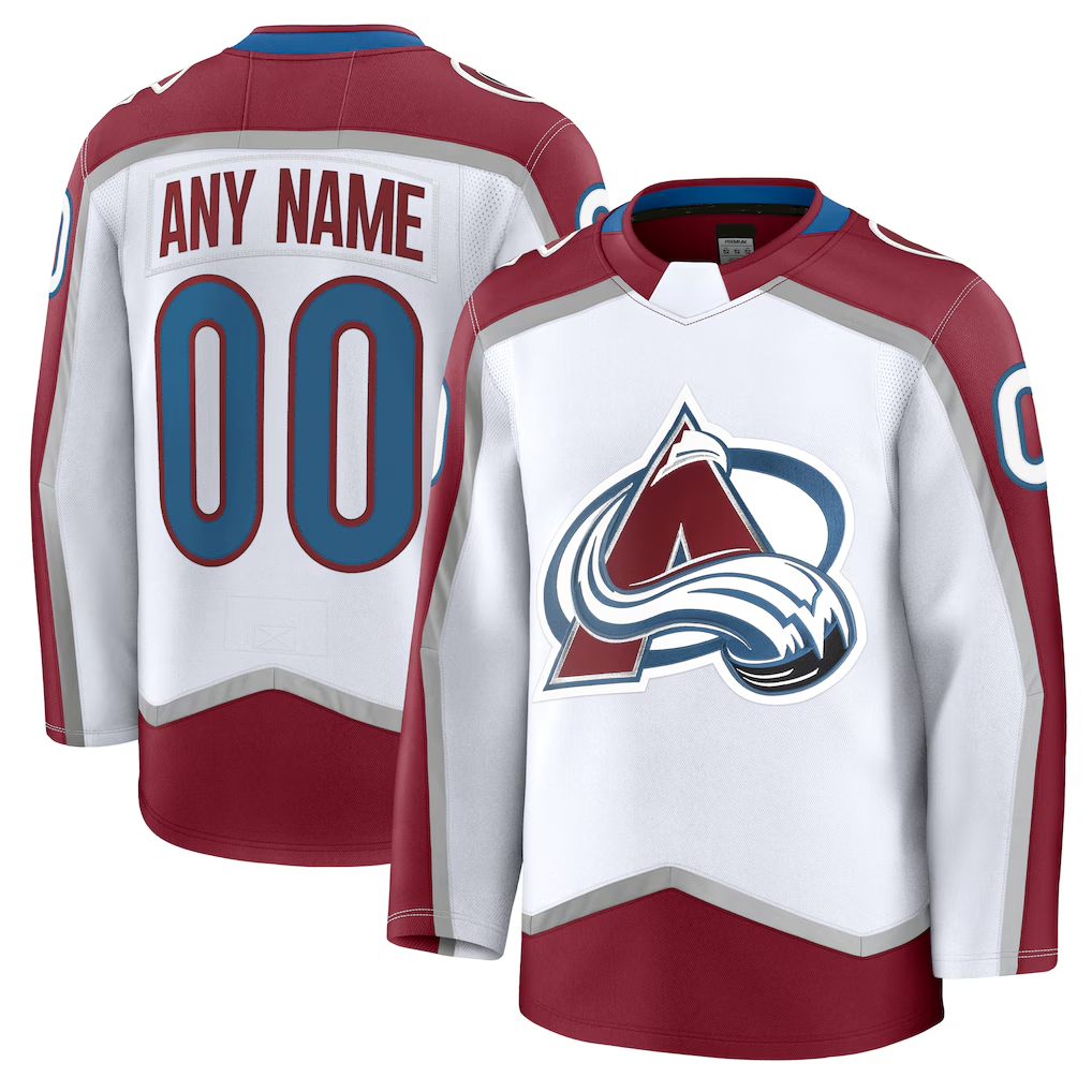 RedF Custom C.Avalanche White Away Premium Jerseys