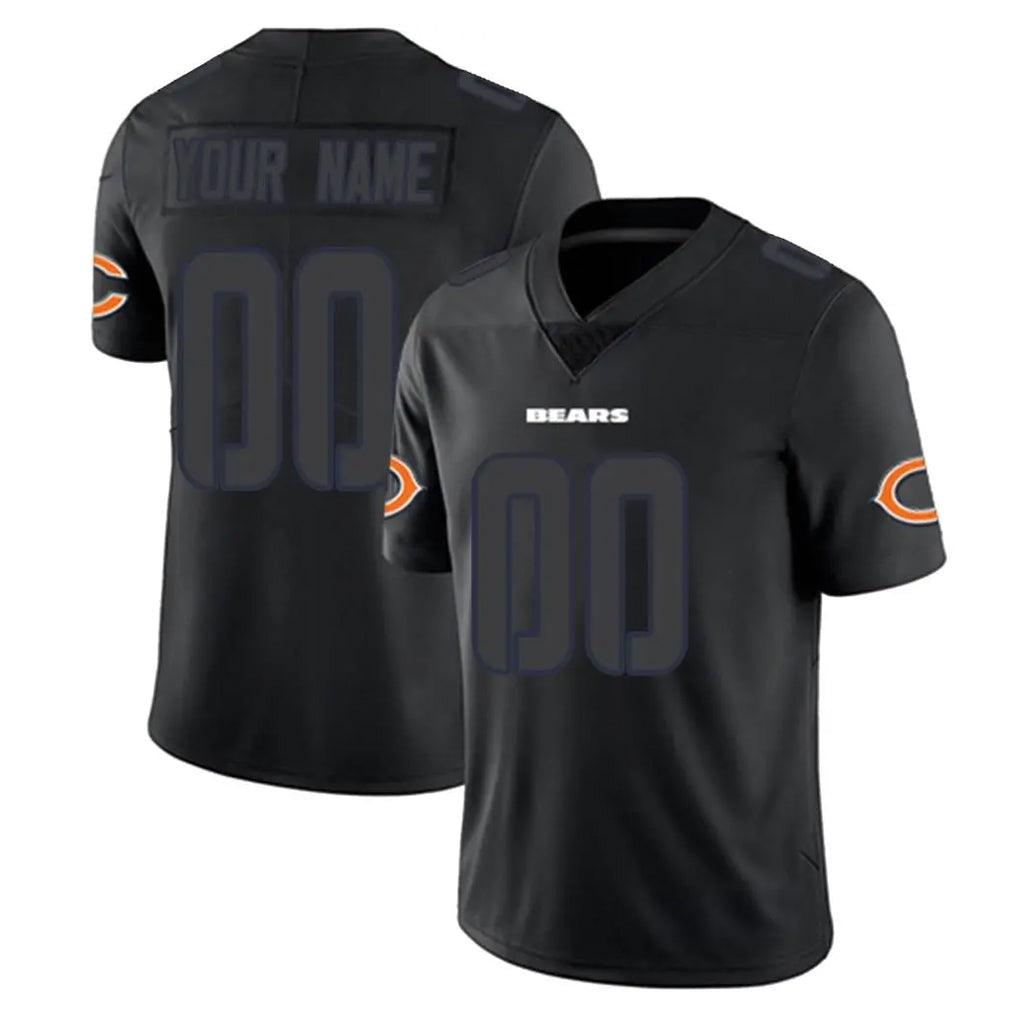 RedF Custom C.Bears Black Impact Limited Game Any Name & Numbers Stitched Jerseys