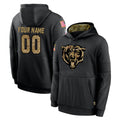 RedF Custom C.Bears Black Salute to Service Pullover Hoodies Limited Any Name & Numbers Stitched Jerseys
