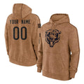 RedF Custom C.Bears Brown Salute to Service Pullover Hoodies Limited Any Name & Numbers Stitched Jerseys