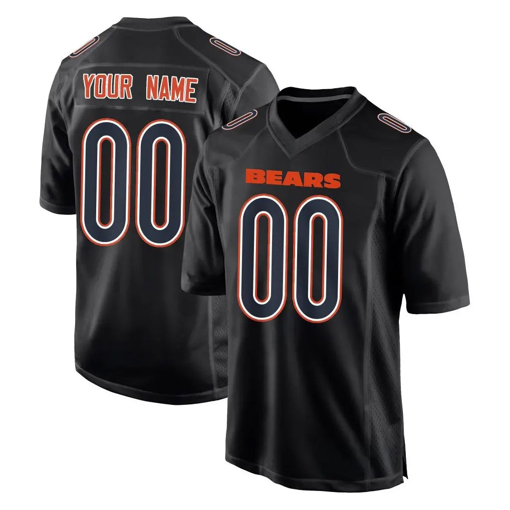 RedF Custom C.Bears Carbon Black Fashion Game Any Name & Numbers Stitched Jerseys