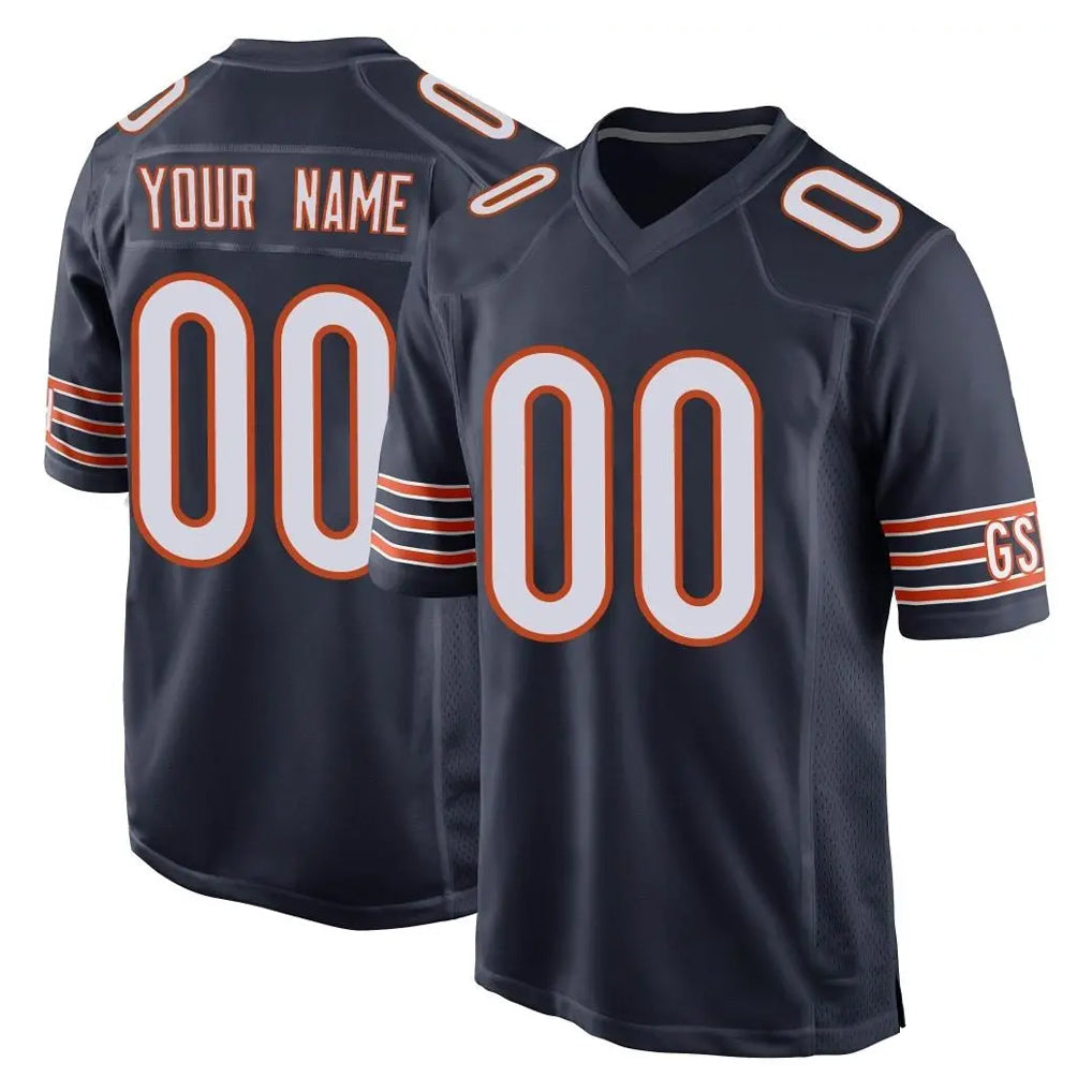 RedF Custom C.Bears Navy Home Game Any Name & Numbers Stitched Jerseys