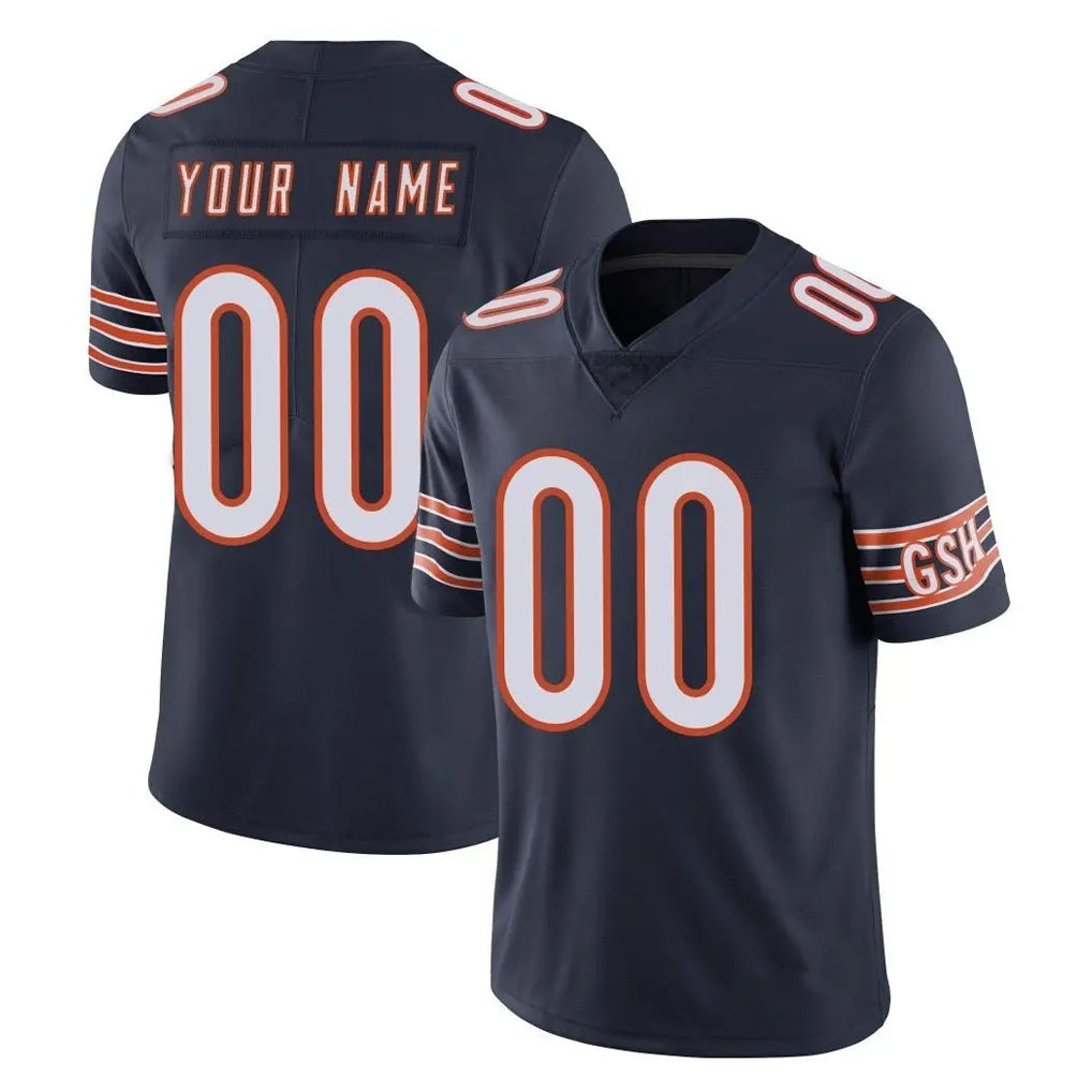 RedF Custom C.Bears Navy Vapor Untouchable Limited Home Game Any Name & Numbers Stitched Jerseys