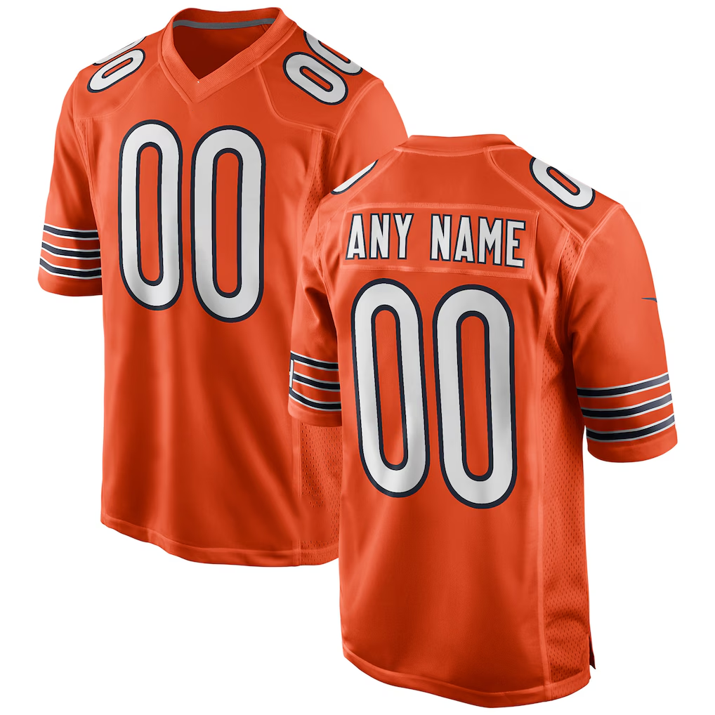 RedF Custom C.Bears Orange Alternate Custom Game Stitched Jerseys