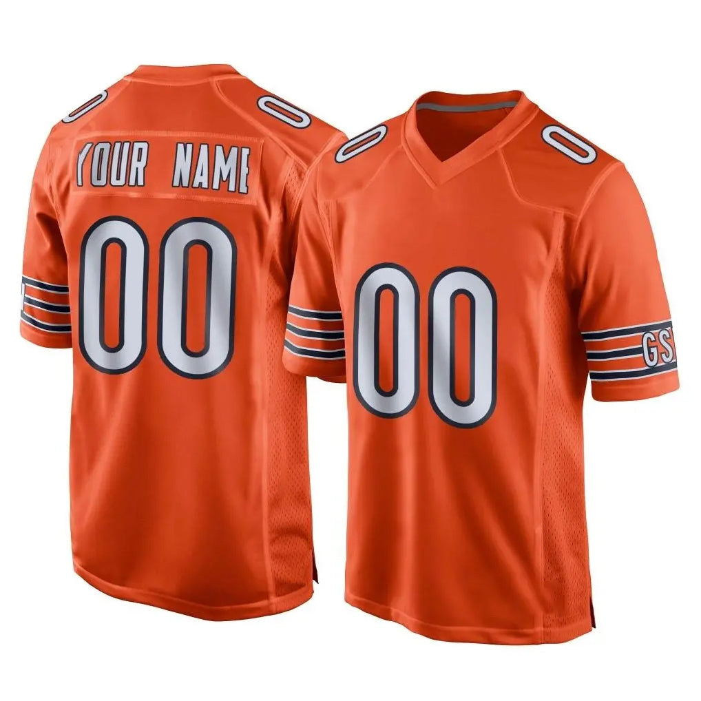 RedF Custom C.Bears Orange Home Game Any Name & Numbers Stitched Jerseys
