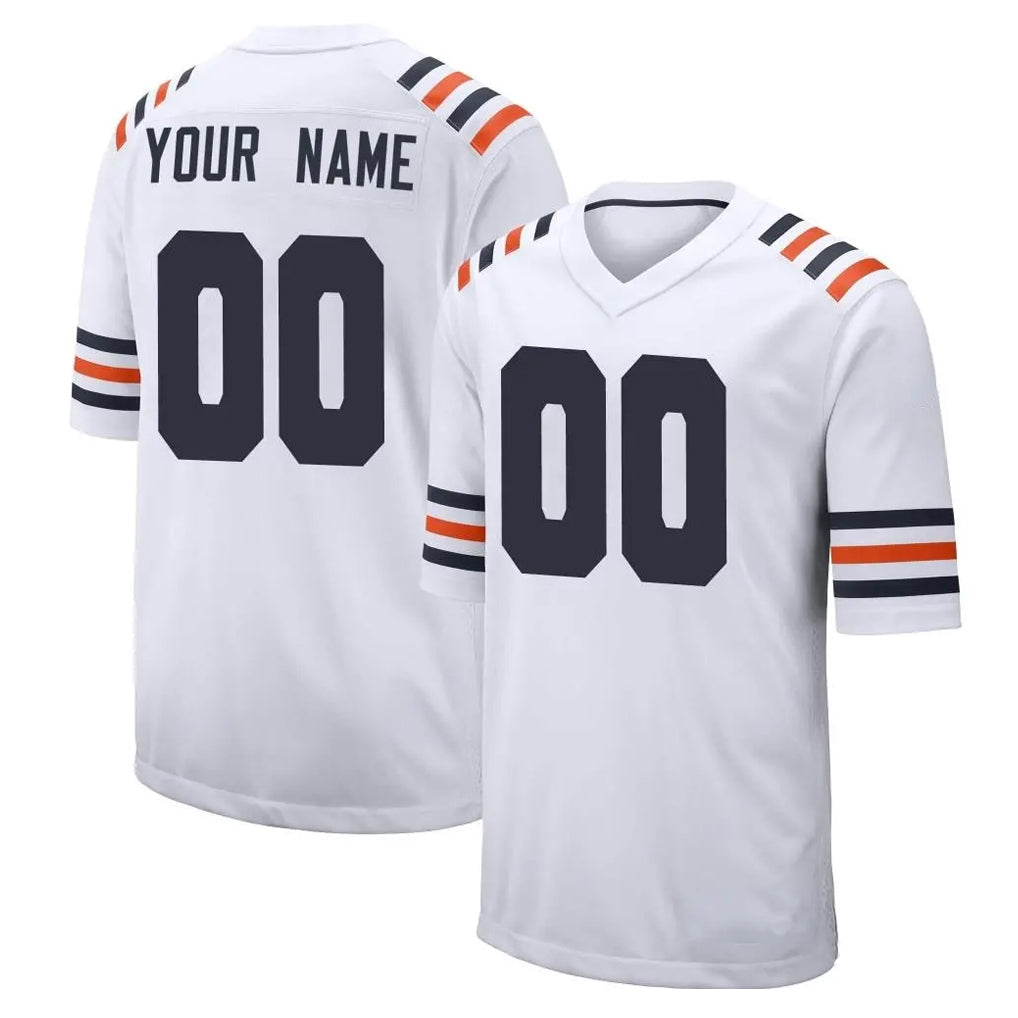 RedF Custom C.Bears White Classic Home Game Any Name & Numbers Stitched Jerseys