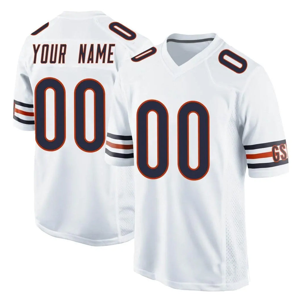 RedF Custom C.Bears White Home Game Any Name & Numbers Stitched Jerseys