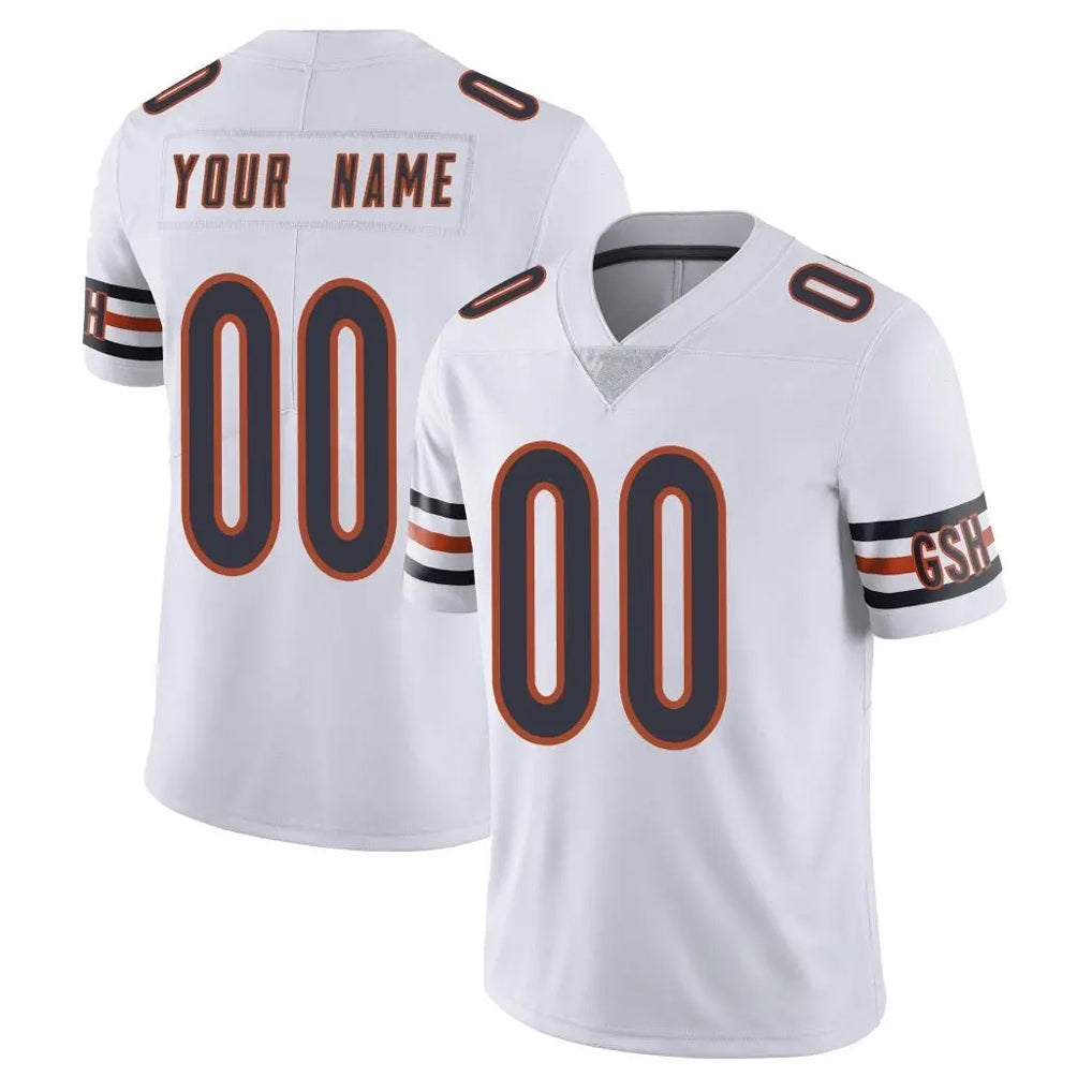 RedF Custom C.Bears White Vapor Untouchable Limited Home Game Any Name & Numbers Stitched Jerseys
