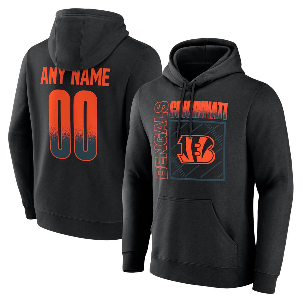 RedF Custom C.Bengals Black Home Field Pop Personalized Name & Number Hoodie Stitched Jerseys