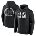 RedF Custom C.Bengals Black Personalized Name & Number Pullover Hoodie Stitched Jerseys