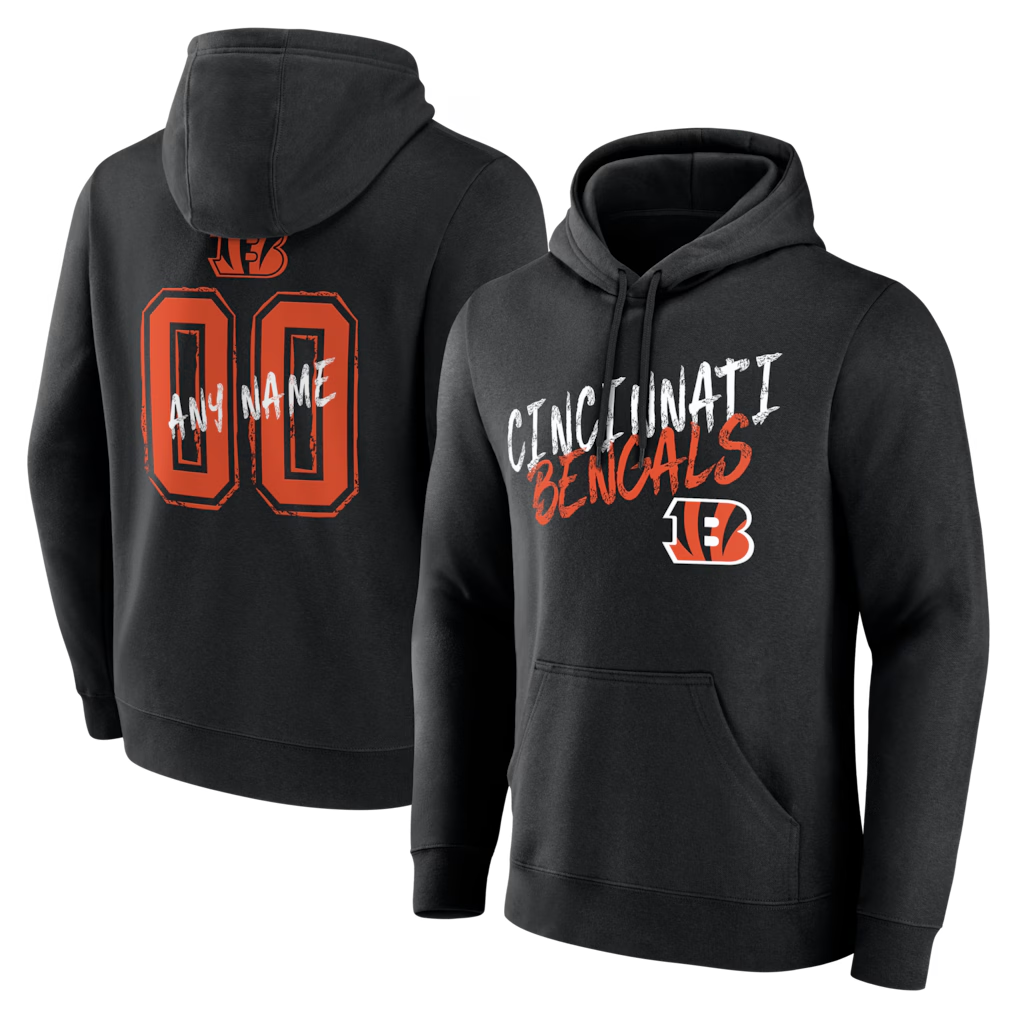 RedF Custom C.Bengals Black Big & Tall Team Authentic Custom Hoodie Stitched Jerseys
