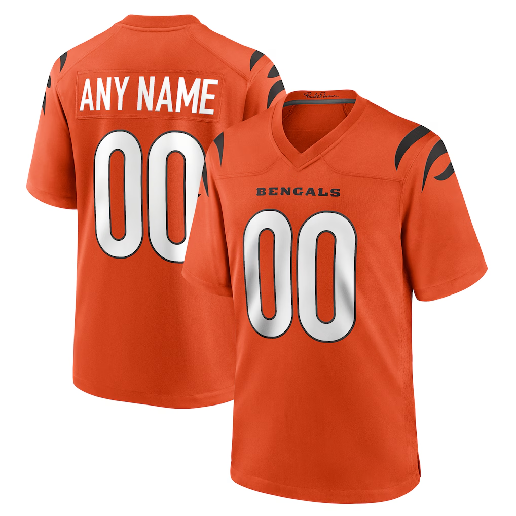 RedF Custom C.Bengals Orange Alternate Game Stitched Jerseys