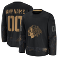 RedF Custom C.Blackhawks Black 2024 Military Appreciation Practice Jerseys