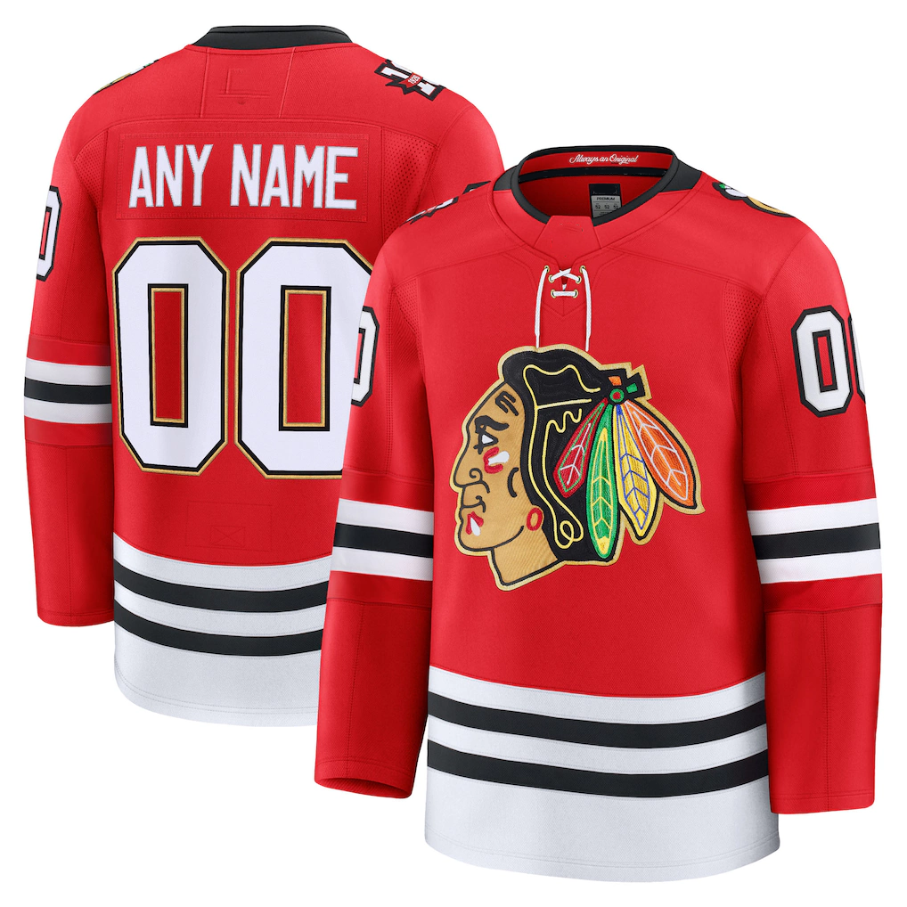 RedF Custom C.Blackhawks Red Centennial Premium Jerseys