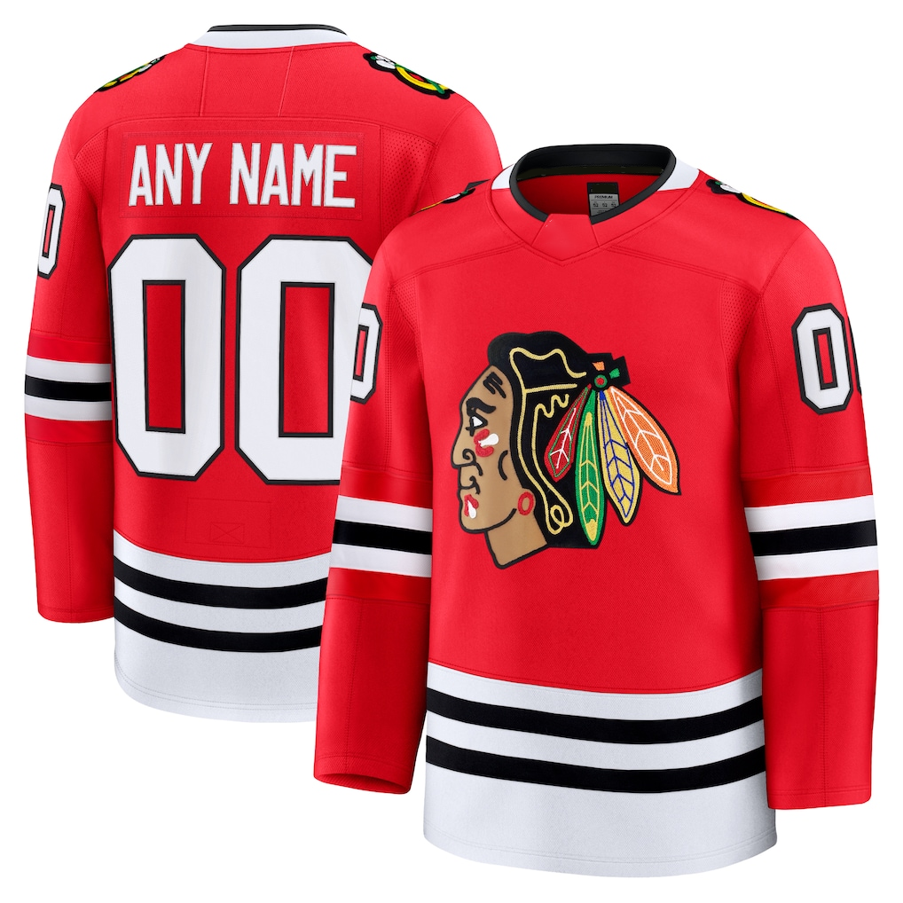 RedF Custom C.Blackhawks Red Home Premium Jerseys