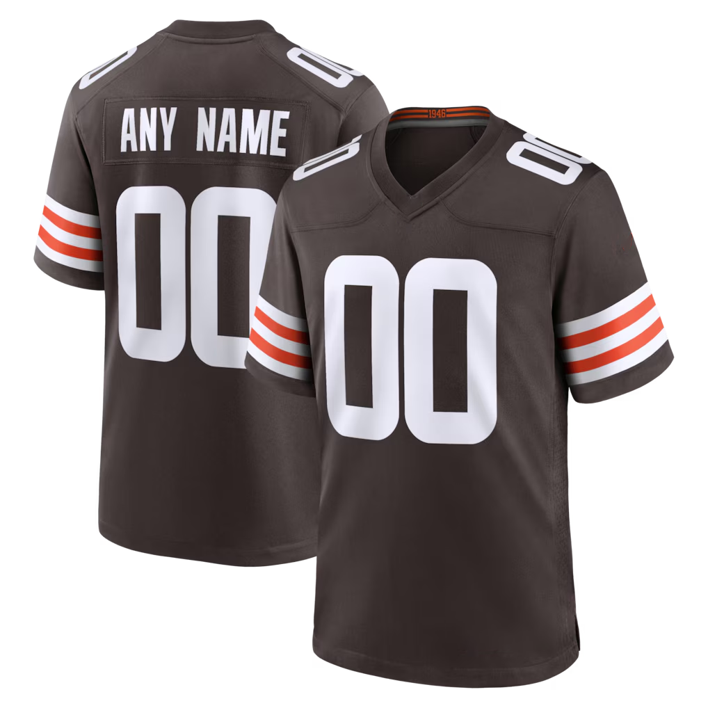 RedF Custom C.Browns Brown Custom Game Stitched Jerseys
