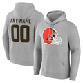 RedF Custom C.Browns Gray Team Authentic Personalized Name & Number Hoodie Stitched Jerseys