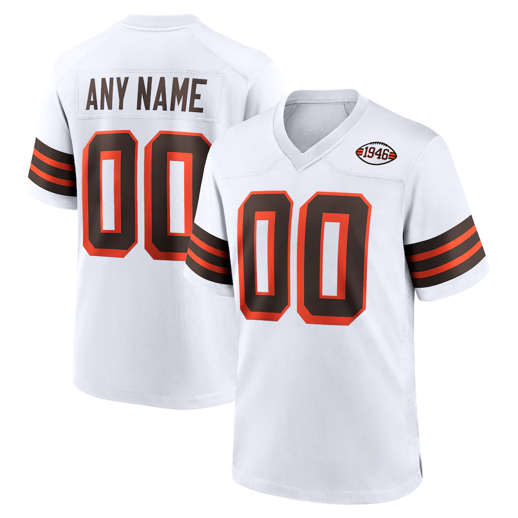 RedF Custom C.Browns White 1946 Collection Alternate Stitched Jerseys