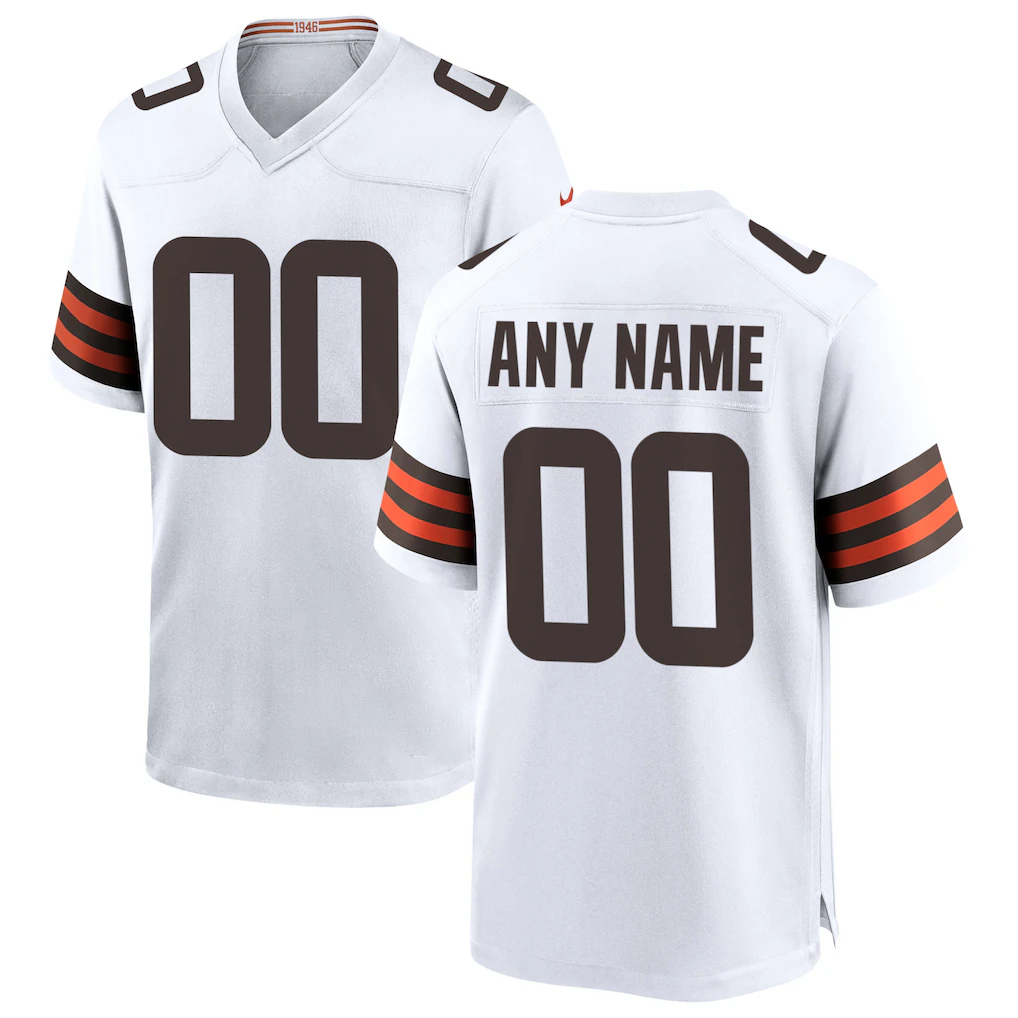 RedF Custom C.Browns White Game Stitched Jerseys