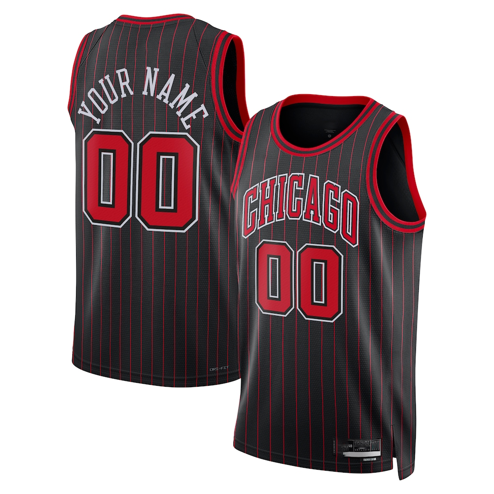 RedFS Custom C.Bulls Black Swingman Jerseys - Statement Edition