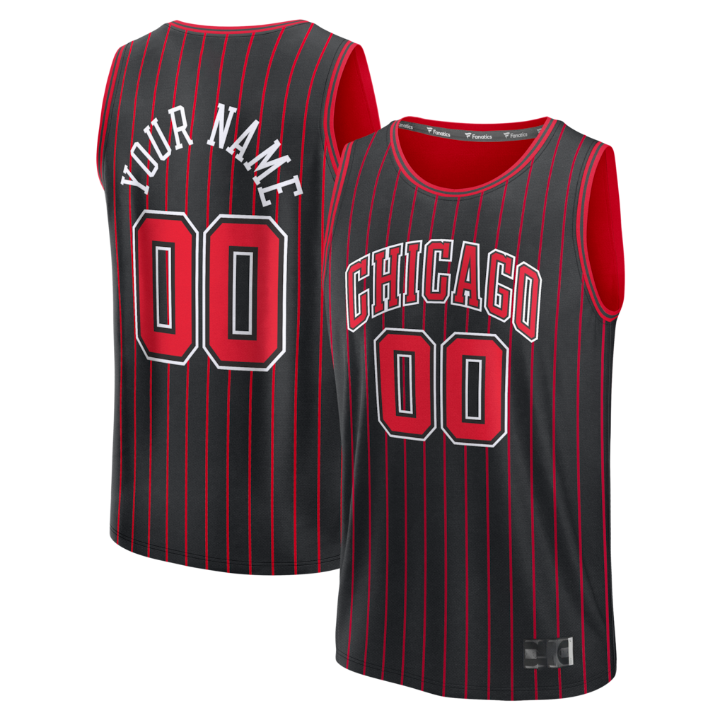 RedFS Custom C.Bulls Black Fast Break Jerseys - Icon Edition