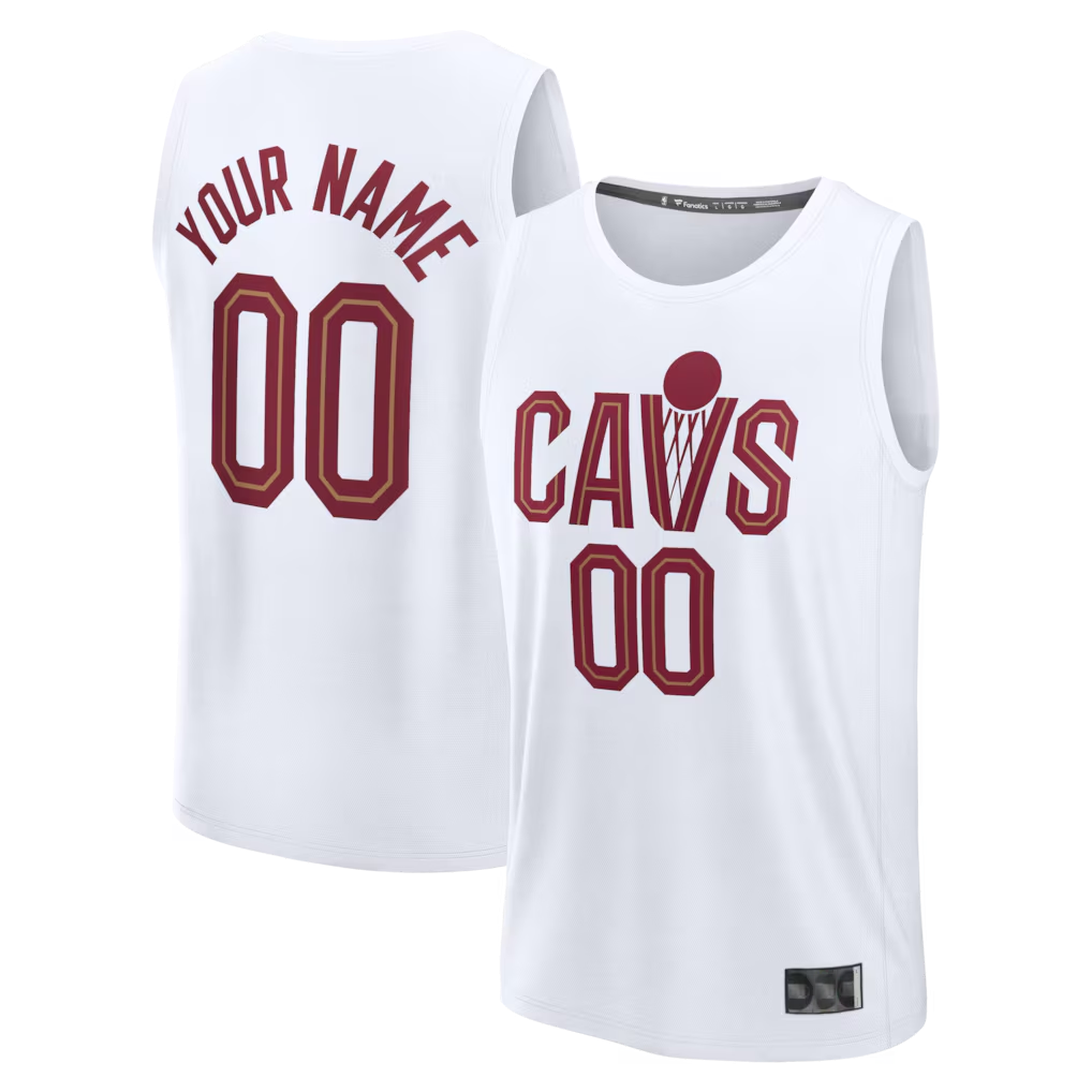RedFS Custom C.Cavaliers White Fast Break Jerseys - Icon Edition