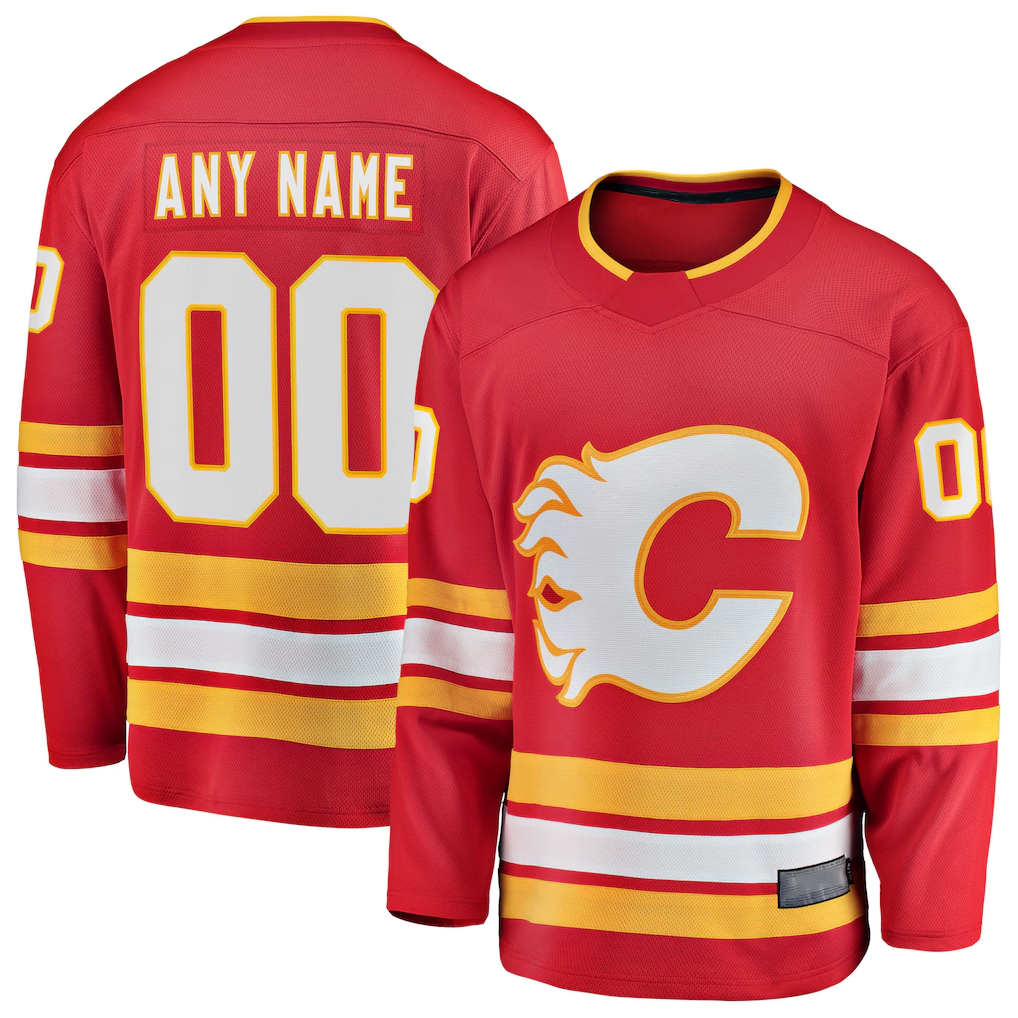 RedF Custom C.Flames Red Home Breakaway Jerseys