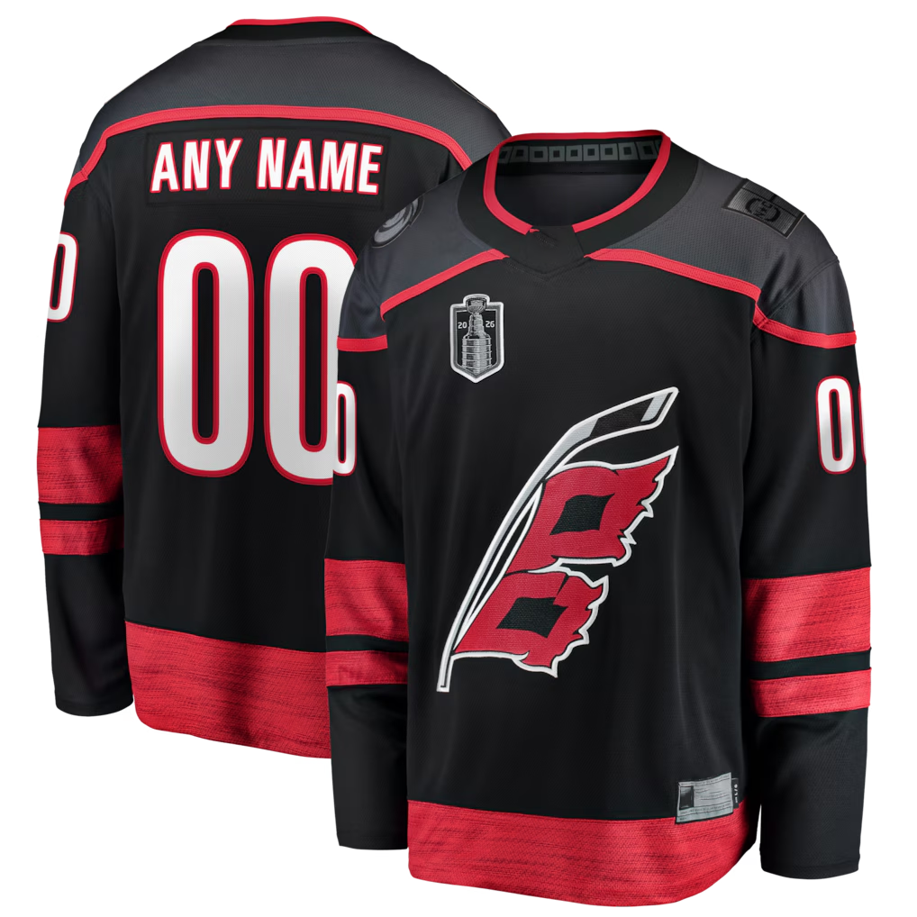 RedF Custom C.Hurricanes Black 2026 Stanley Cup Champions Home Breakaway Custom Stitched Jerseys