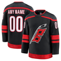 RedF Custom C.Hurricanes Black Home Premium Stitched Jerseys