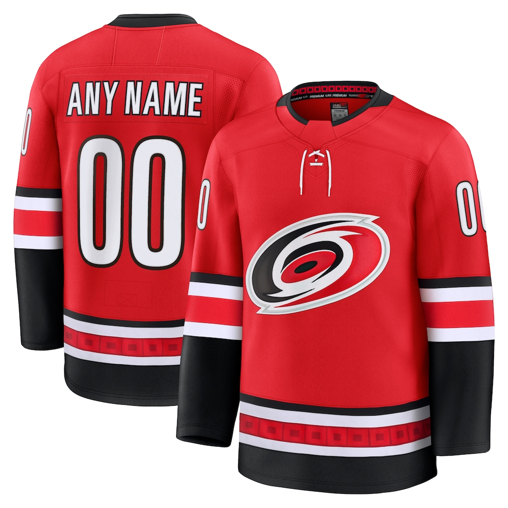 RedF Custom C.Hurricanes Red Alternate Premium Stitched Jerseys