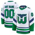 RedF Custom C.Hurricanes White Throwback Premium Stitched Jerseys
