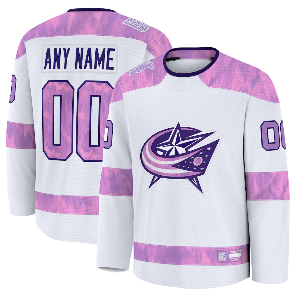 RedF Custom CB.Jackets White 2024 Hockey Fights Cancer Practice Jersey