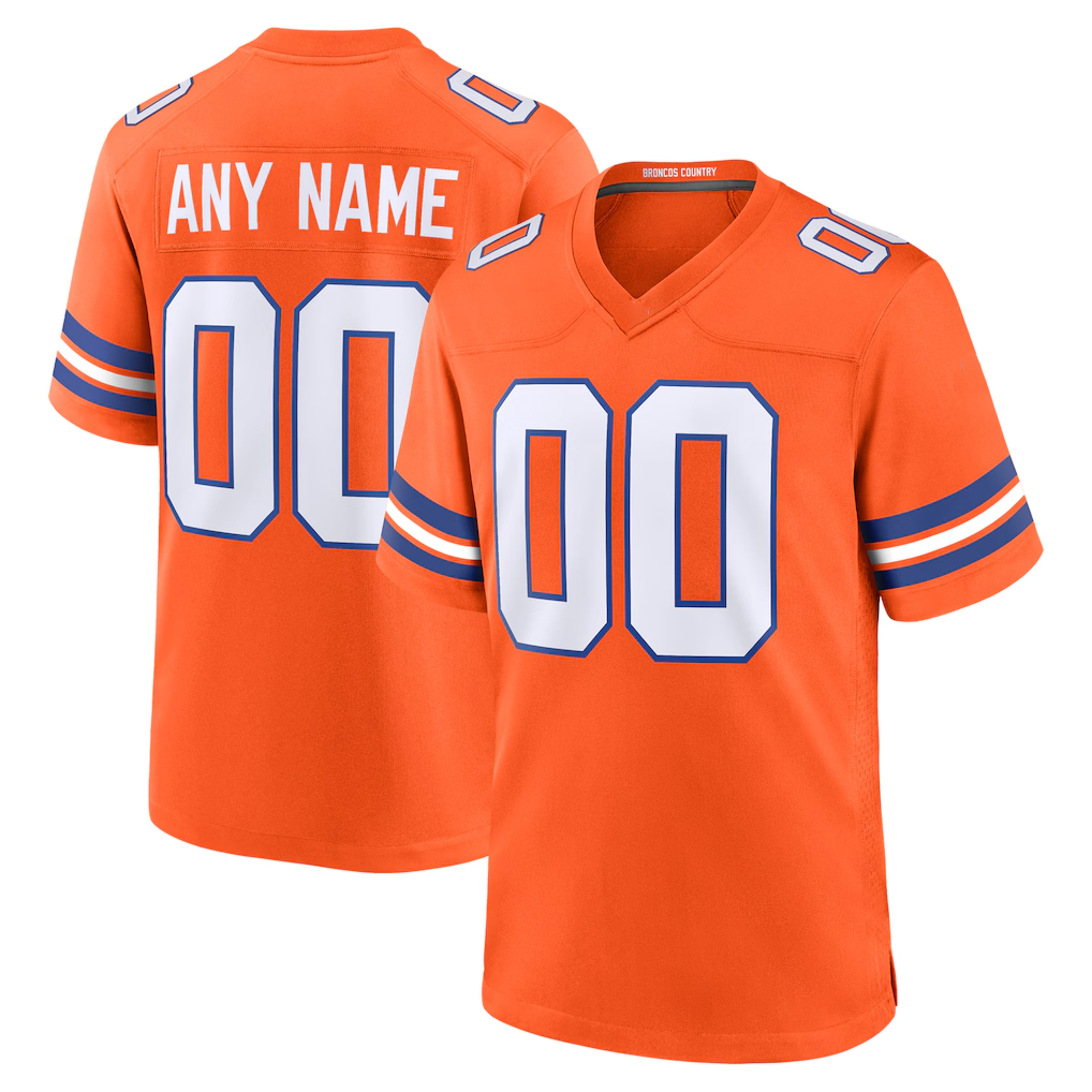 RedF Custom D.Broncos Orange Mile High Collection 1977 Throwback Game Stitched Jerseys