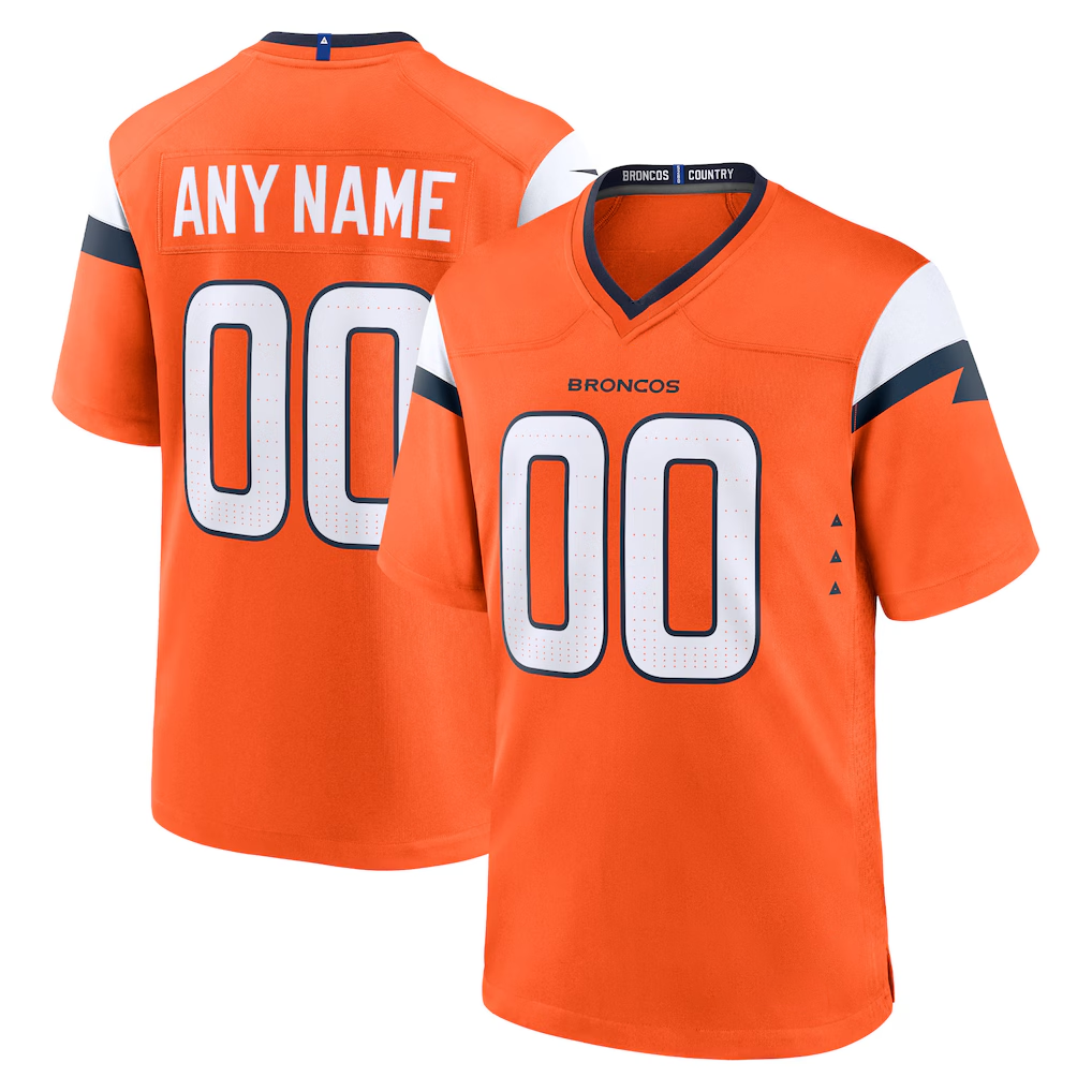 RedF Custom D.Broncos Orange Team Game Stitched Jerseys